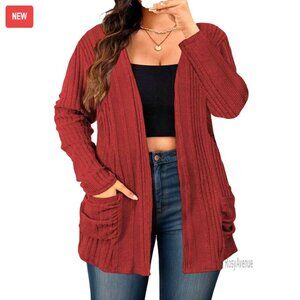 Lightweight Open Front Cardigan Sweater Oversized Chic Casual Plus Size with